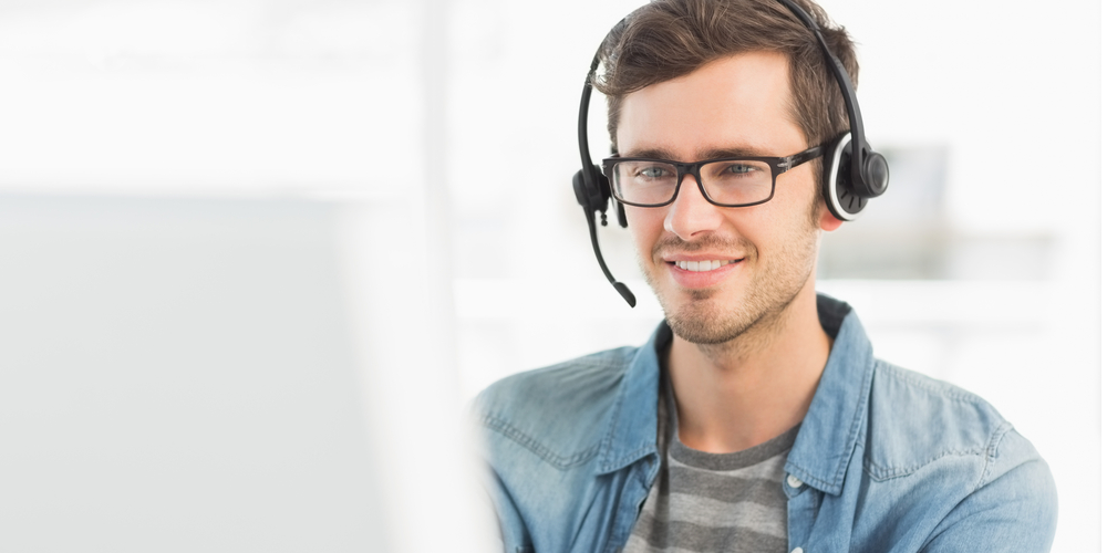 call center agent offering customer service